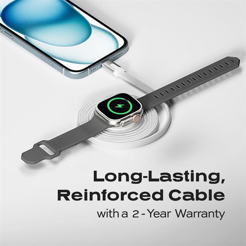 KeySmart Statik MagStack, nabijačka pre Apple Watch, USB-C, - biela (1m)