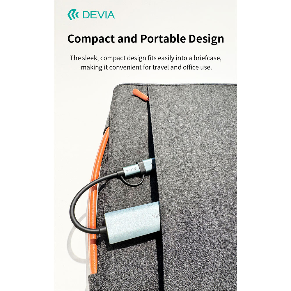 Devia USB-C Hub Pro 5 in 1 EC701 - Deep Gray