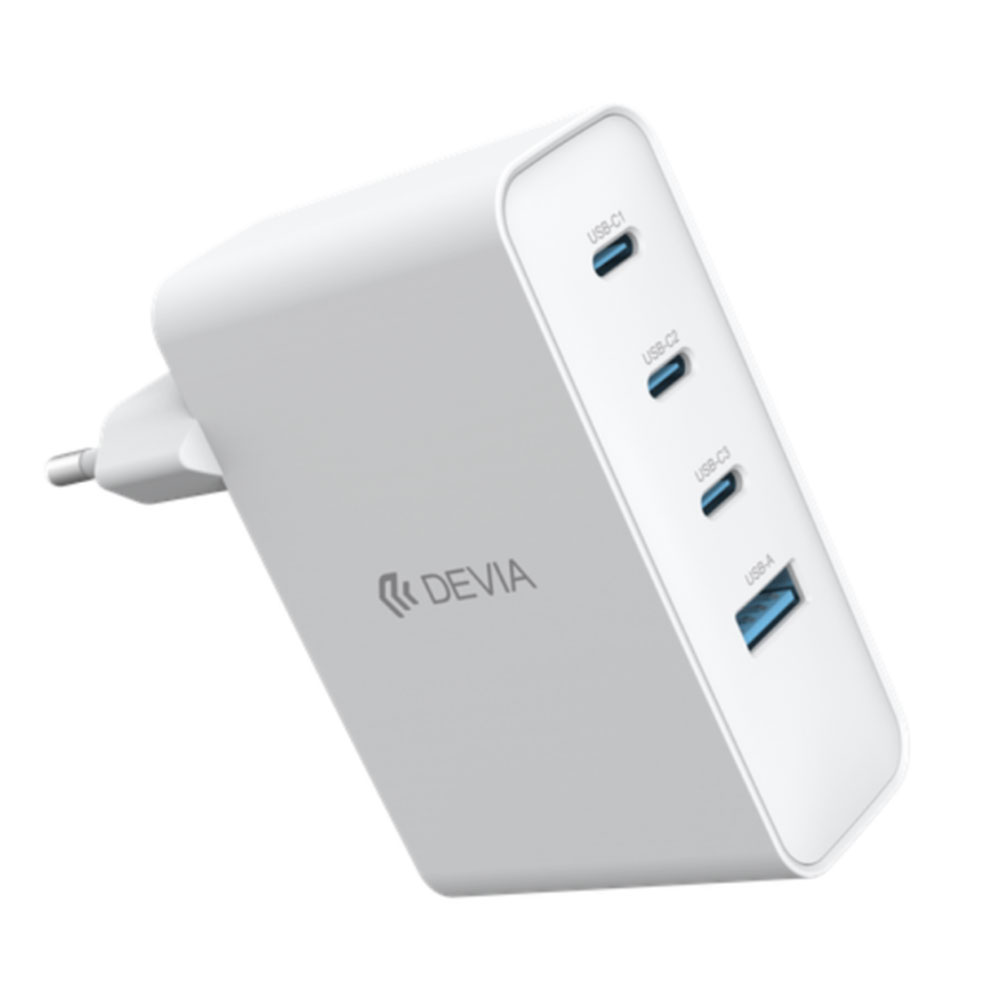 Devia sieťová nabíjačka Extreme Speed GaN PD 3x USB-C/USB-A 100W - White