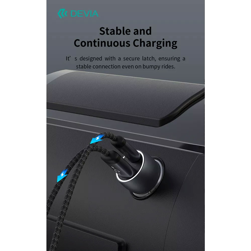 Devia nabíjačka do auta Xtreme Speed Series 48W + USB-C Cable 1m - Deep Sky Gray