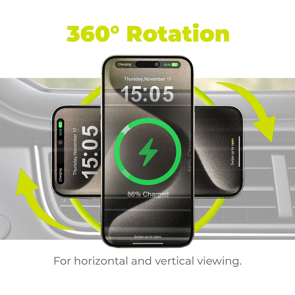 Mobile Origin Wireless Car Charger MO3 MagSafe Compatible - Black