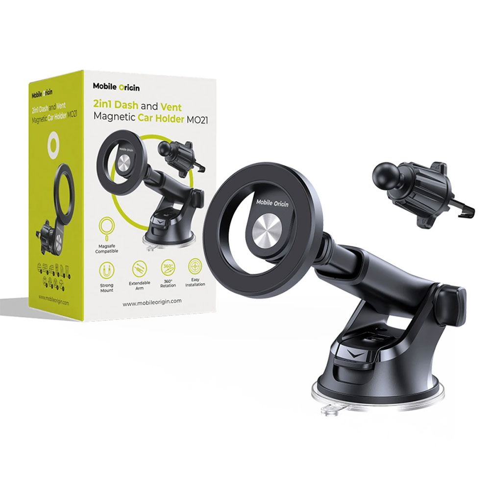 Mobile Origin 2in1 Magnetic Dash and Vent Car Holder MO21 - Black