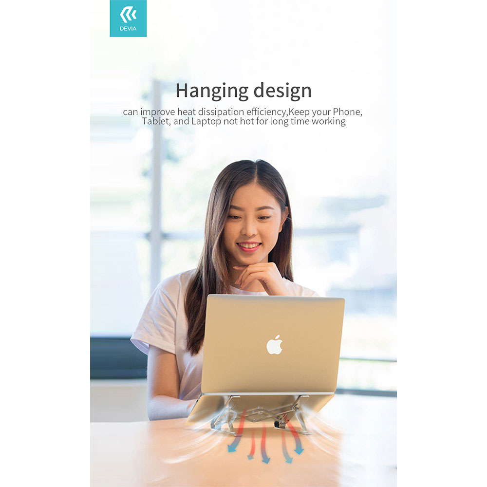 Devia Pro1 Multi-function Folding Stand For Tablet/Laptop - Silver