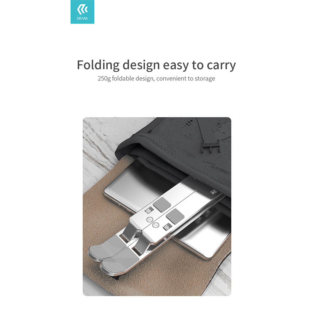 Devia Pro1 Multi-function Folding Stand For Tablet/Laptop - Silver