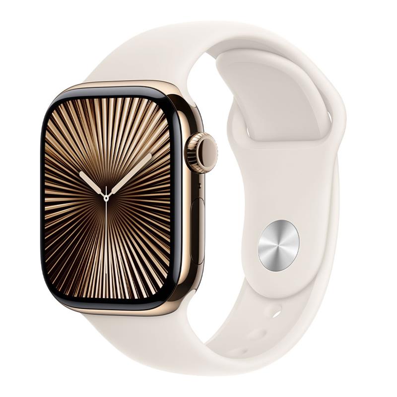 Apple Watch Series 10 GPS + Cellular 46mm Zlatý titán s hviezdne bielym športovým remienkom - S/M *Rozbalený*