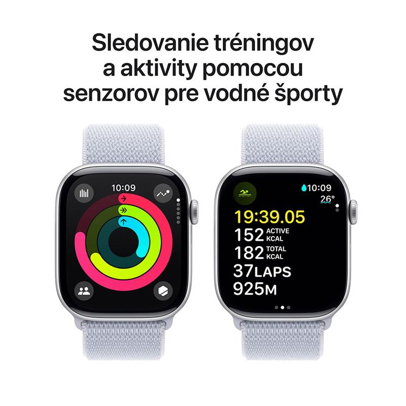 Apple Watch Series 10 GPS 42mm Silver Aluminium Case with Blue Cloud Sport Loop *Rozbalený*