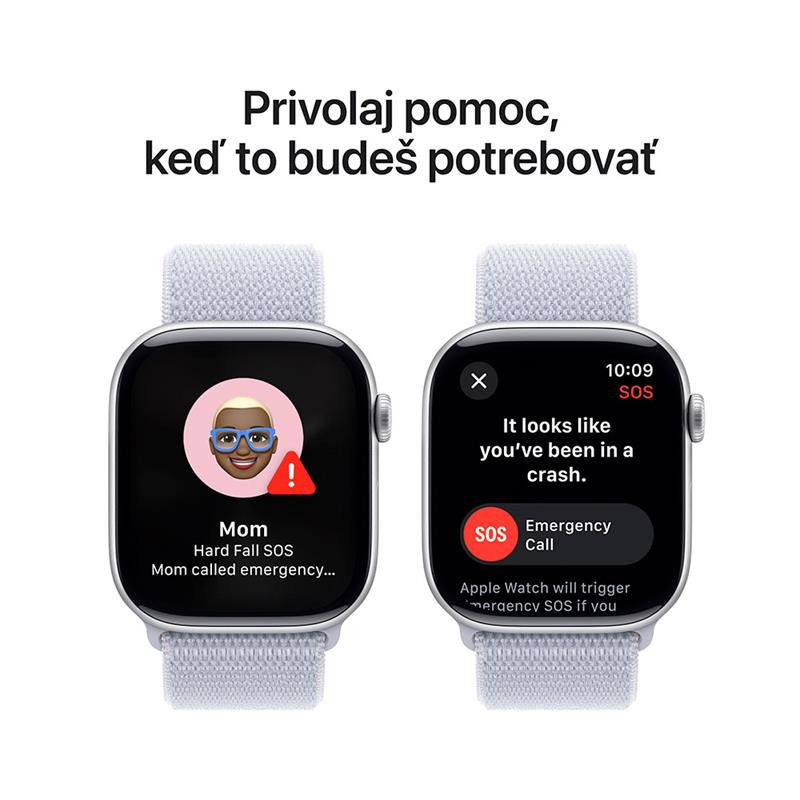 Apple Watch Series 10 GPS 42mm Silver Aluminium Case with Blue Cloud Sport Loop *Rozbalený*