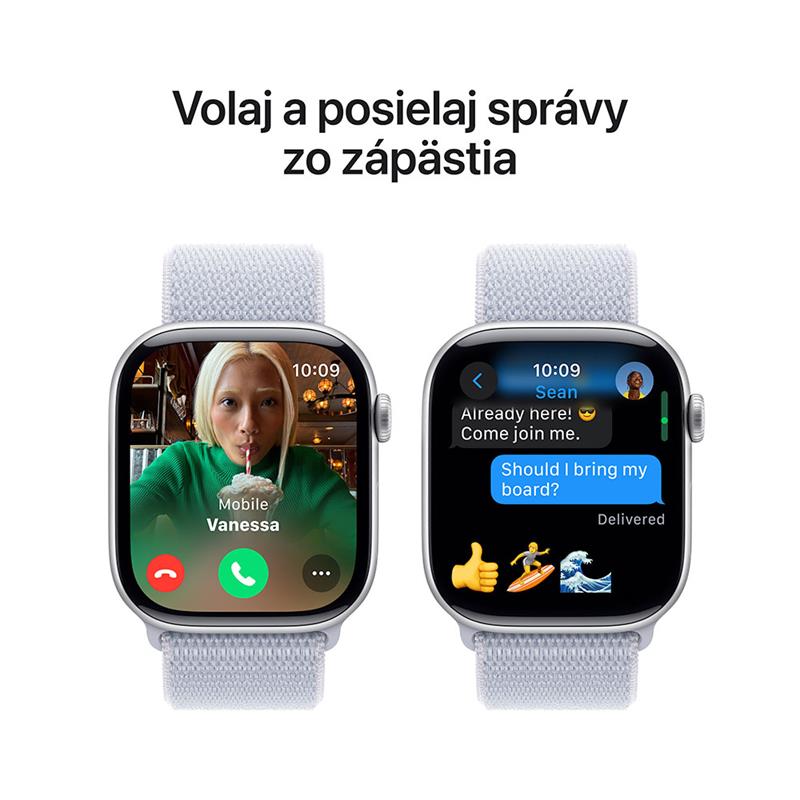 Apple Watch Series 10 GPS 42mm Silver Aluminium Case with Blue Cloud Sport Loop *Rozbalený*