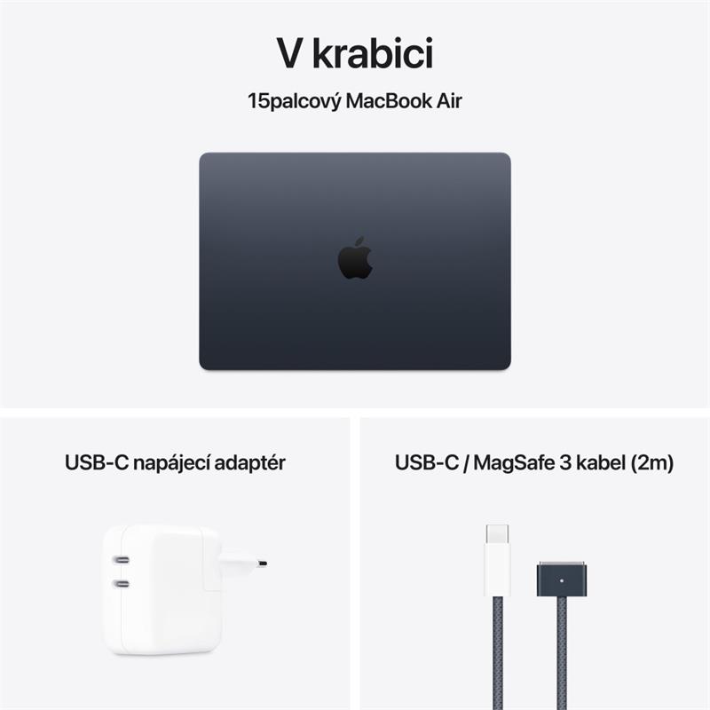 CTO MacBook Air 15" Apple M4 10-c CPU/10-c GPU/24GB/1TB Temně inkoustový CZ