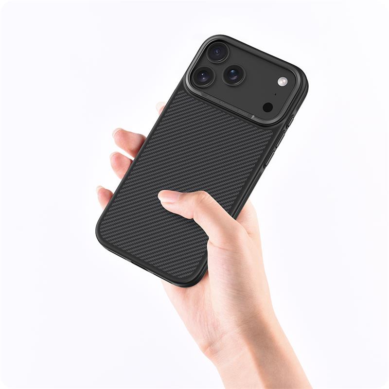 Comma kryt Kevlar Magnetic Shockproof Case pre iPhone 17 Pro Max - Black