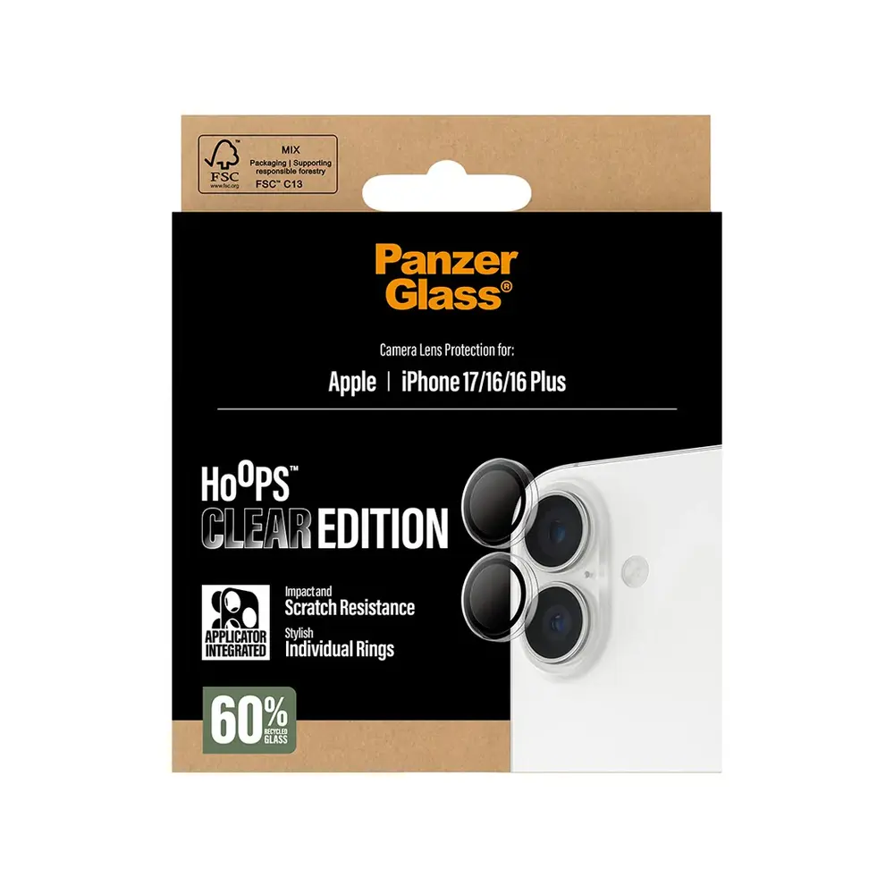 PanzerGlass ochranné sklo Hoops pre iPhone 17/16/16 Plus - Clear