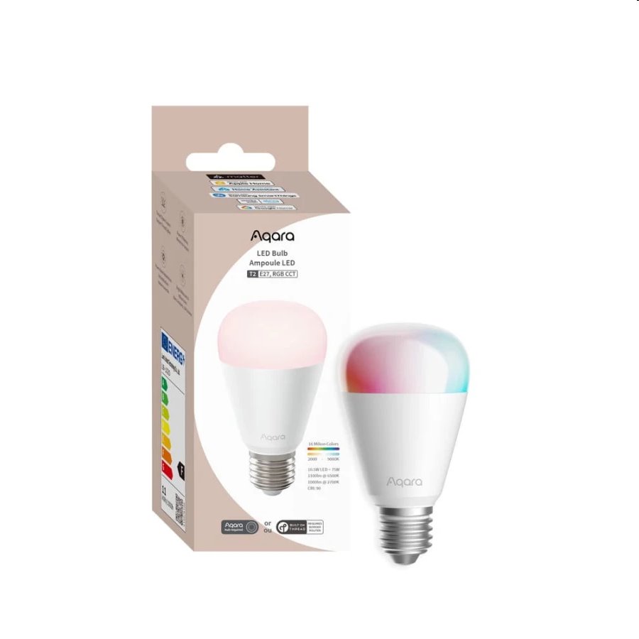 Aqara Smart Home LED žárovka T2 E27 RGB+CCT, Zigbee a Thread