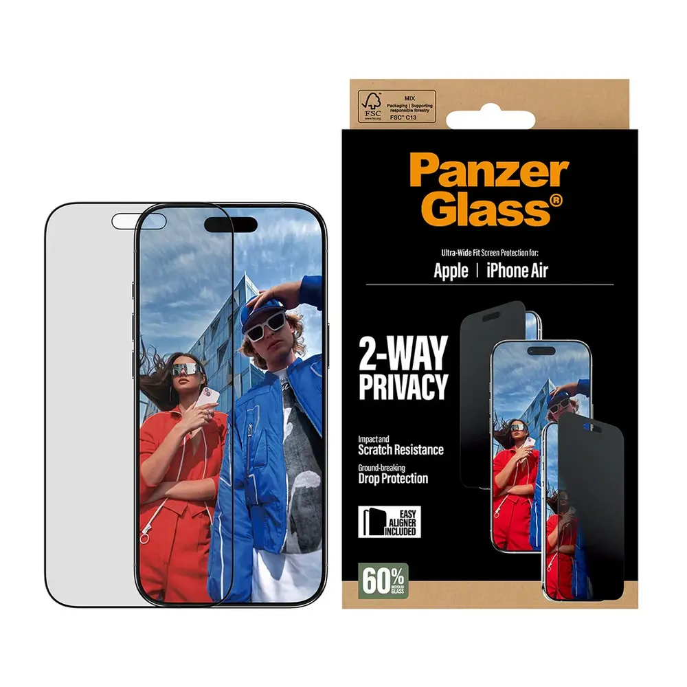 PanzerGlass ochranné sklo UWF 2-Way Privacy pre iPhone Air - Black Frame
