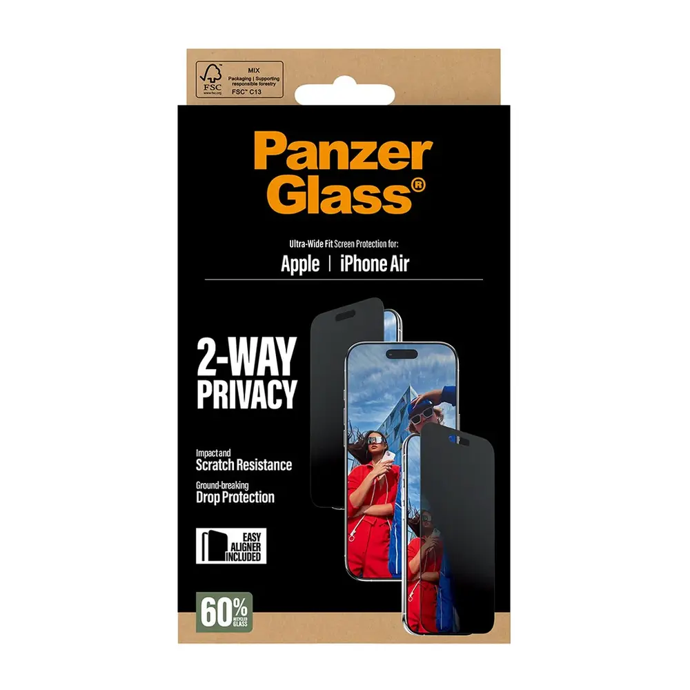 PanzerGlass ochranné sklo UWF 2-Way Privacy pre iPhone Air - Black Frame