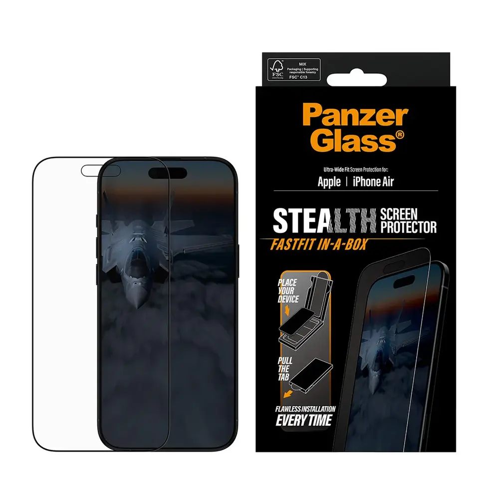 PanzerGlass ochranné sklo UWF Stealth pre iPhone Air - Black Frame