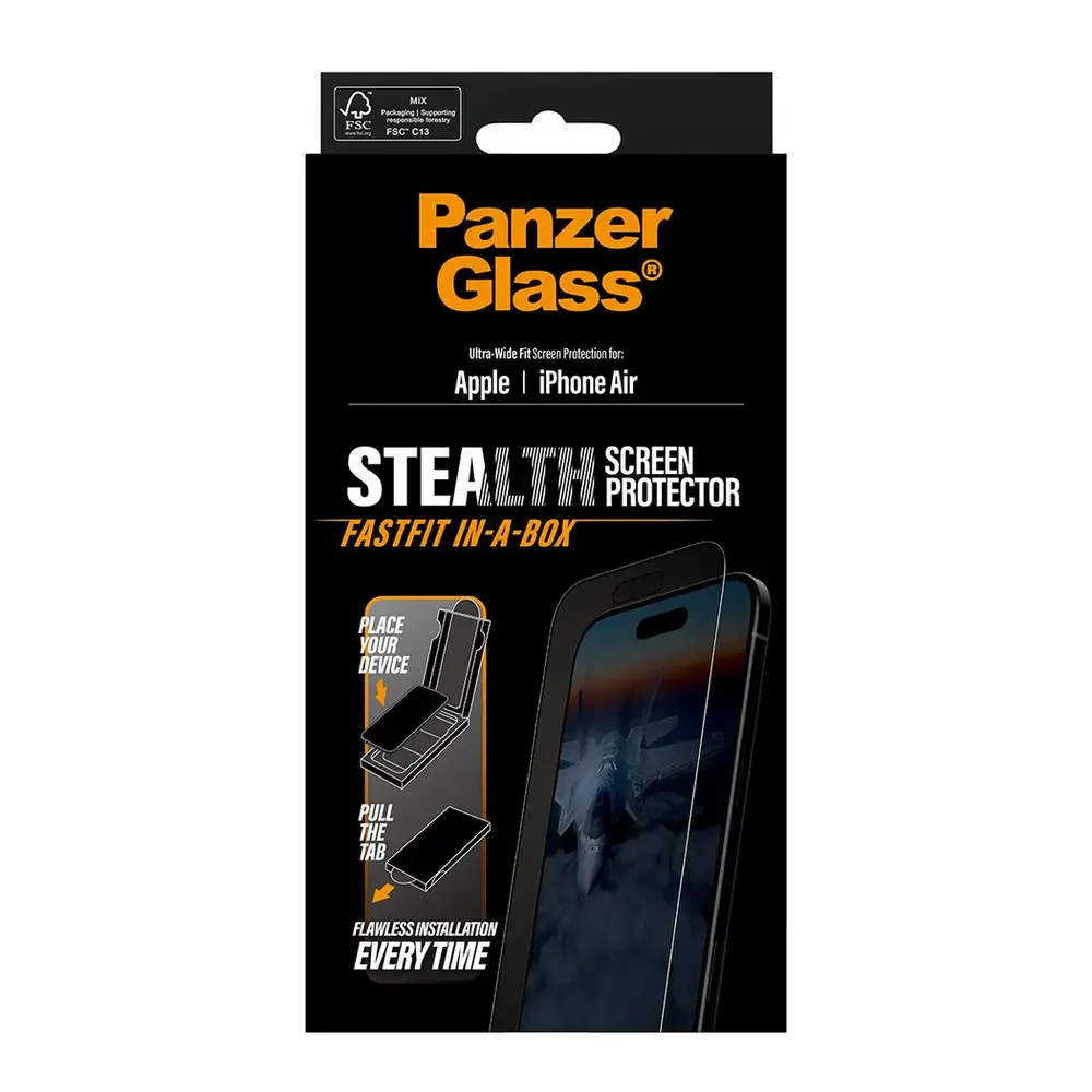 PanzerGlass ochranné sklo UWF Stealth pre iPhone Air - Black Frame