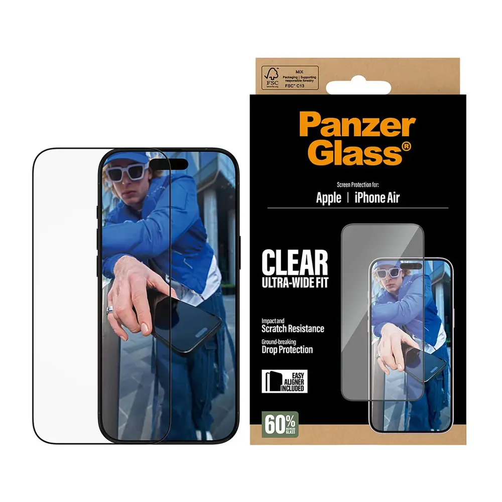 PanzerGlass ochranné sklo UWF pre iPhone Air - Black Frame