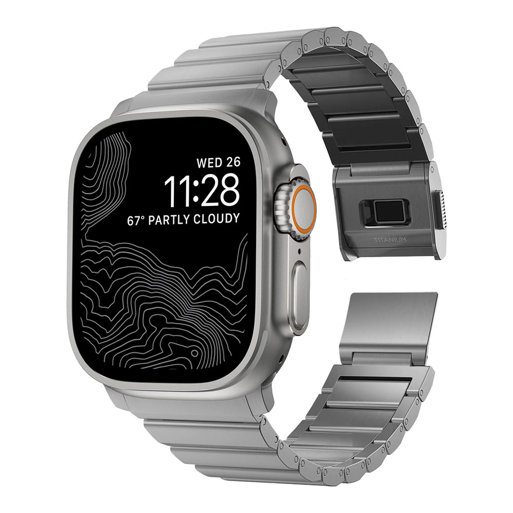 Nomad remienok pre Apple Watch 44-49mm - Titanium Band/Natural Hardware