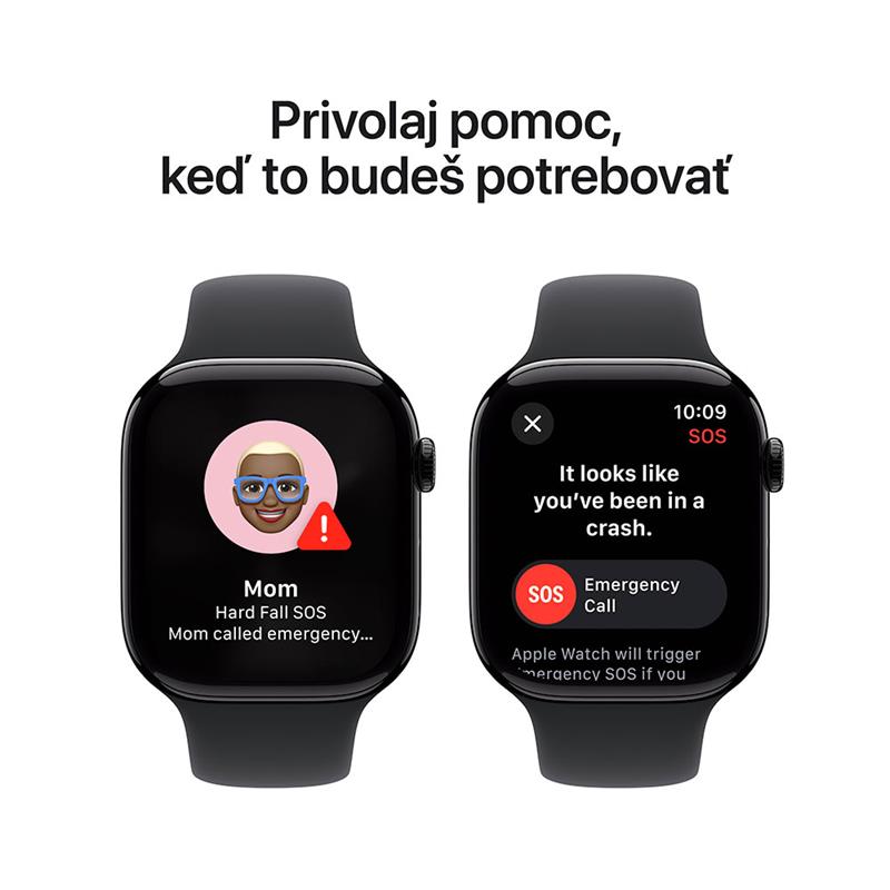 Apple Watch Series 10 GPS 46mm Klavírně černý s černým sportovním řemínkem - S/M *Aktivovaný*