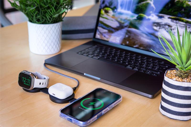 Aiino - Clap 3 in 1 Wireless charger with Qi2 - Black