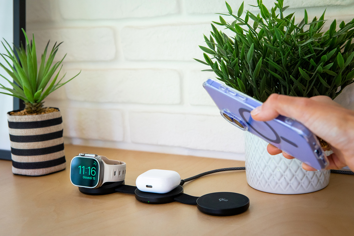 Aiino - Clap 3 in 1 Wireless charger with Qi2 - Black