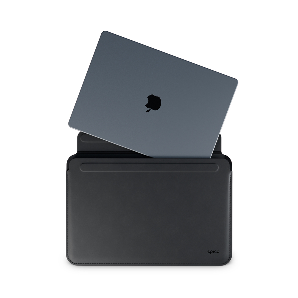 Epico Uni Leather Sleeve pro Macbook Air 13"/Pro 14" - Černá