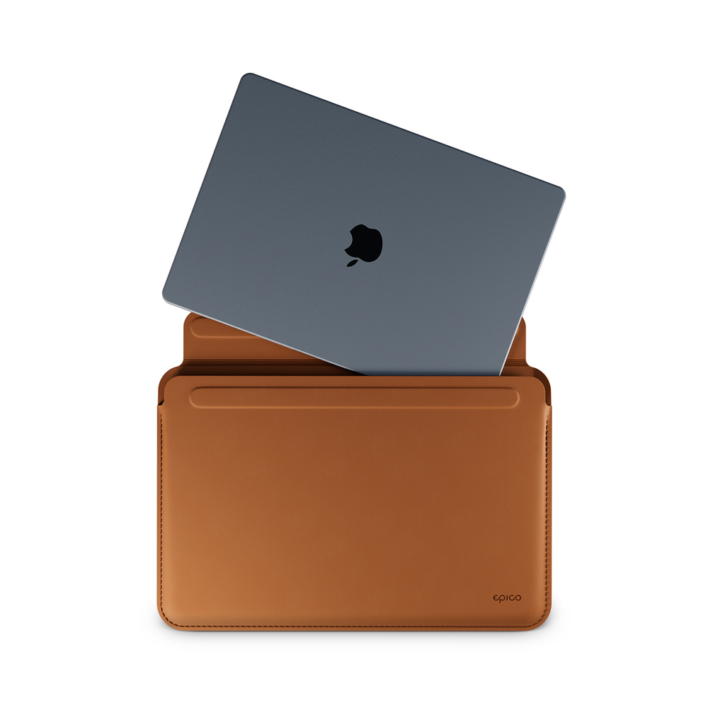 Epico Uni Leather Sleeve pro Macbook Air 13"/Pro 14" - Hnědá