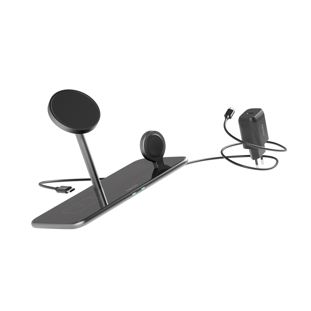 Epico Mag+ Glass Charging Stand MagSafe - Černá