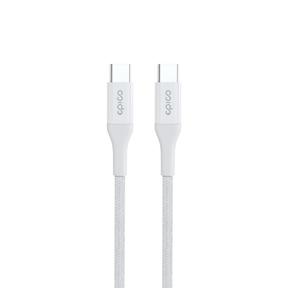 Epico Braided PD Cable 1.2m USB-C to USB-C - bílý
