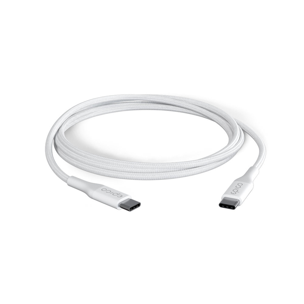 Epico Braided PD Cable 1.2m USB-C to USB-C - bílý
