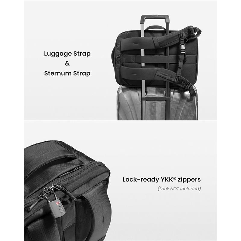 TomToc batoh T66 Travel Laptop Backpack 40L - Black