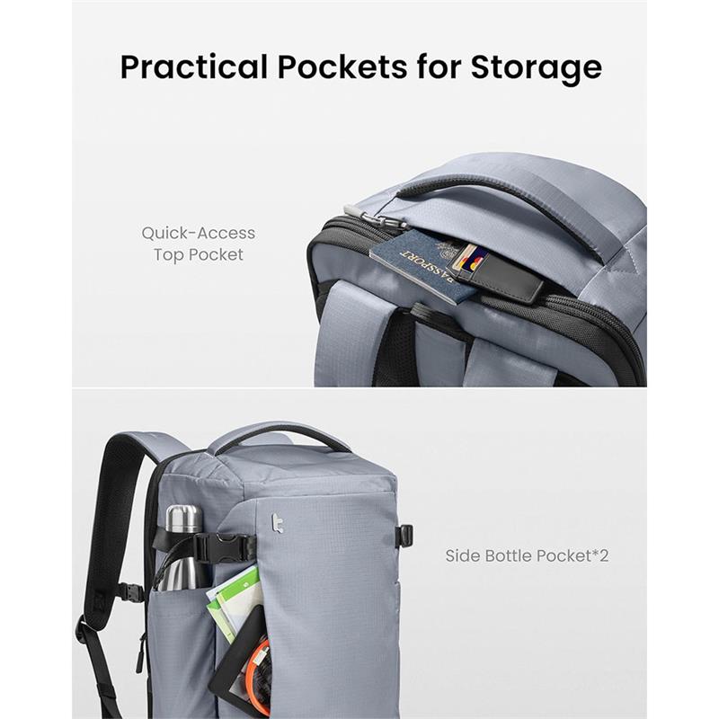 TomToc batoh T66 Travel Laptop Backpack 40L - Gray