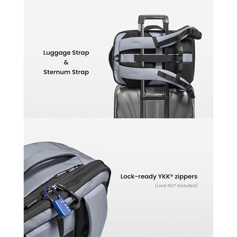 TomToc batoh T66 Travel Laptop Backpack 40L - Gray