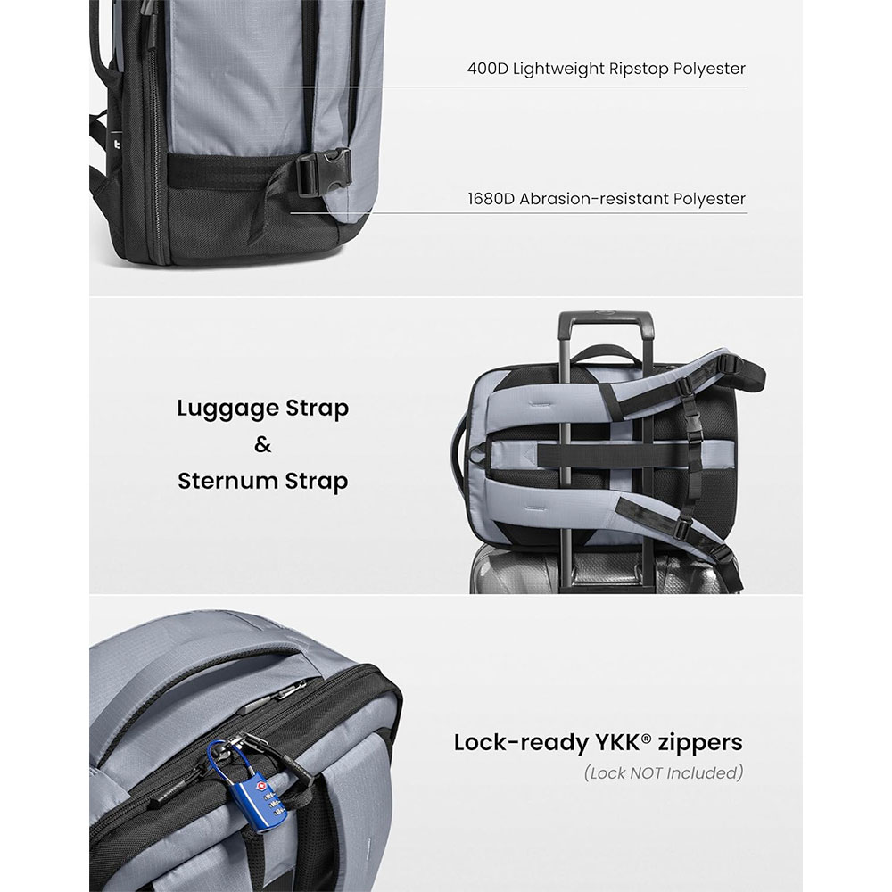 TomToc batoh Explorer T66 Laptop Backpack 28L - Gray