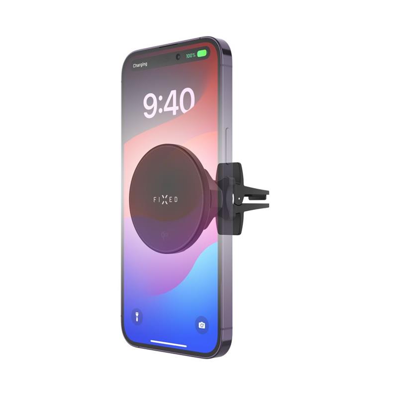 FIXED MagRound 2, držiak s bezdrôtovým nabíjaním,15W, Qi2, čierny