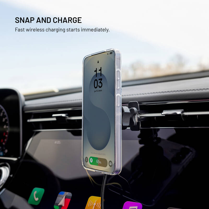 FIXED MagRound 2, držiak s bezdrôtovým nabíjaním,15W, Qi2, čierny