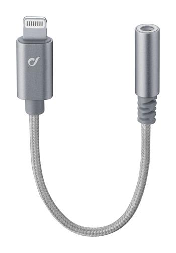 CellularLine Music Enabler z konektora Lightning na 3,5 mm jack, MFI certifikácia, sivý