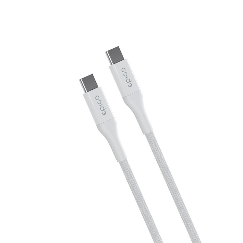 Epico Opletený PD kabel USB-C na USB-C, 2 m - bílý