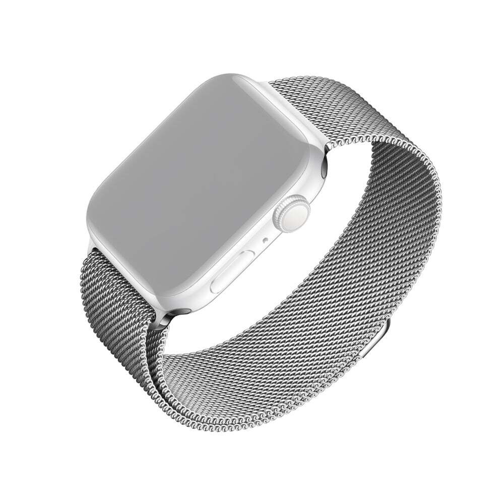 FIXED Mesh Strap pre Apple Watch 38/40/41mm, strieborný