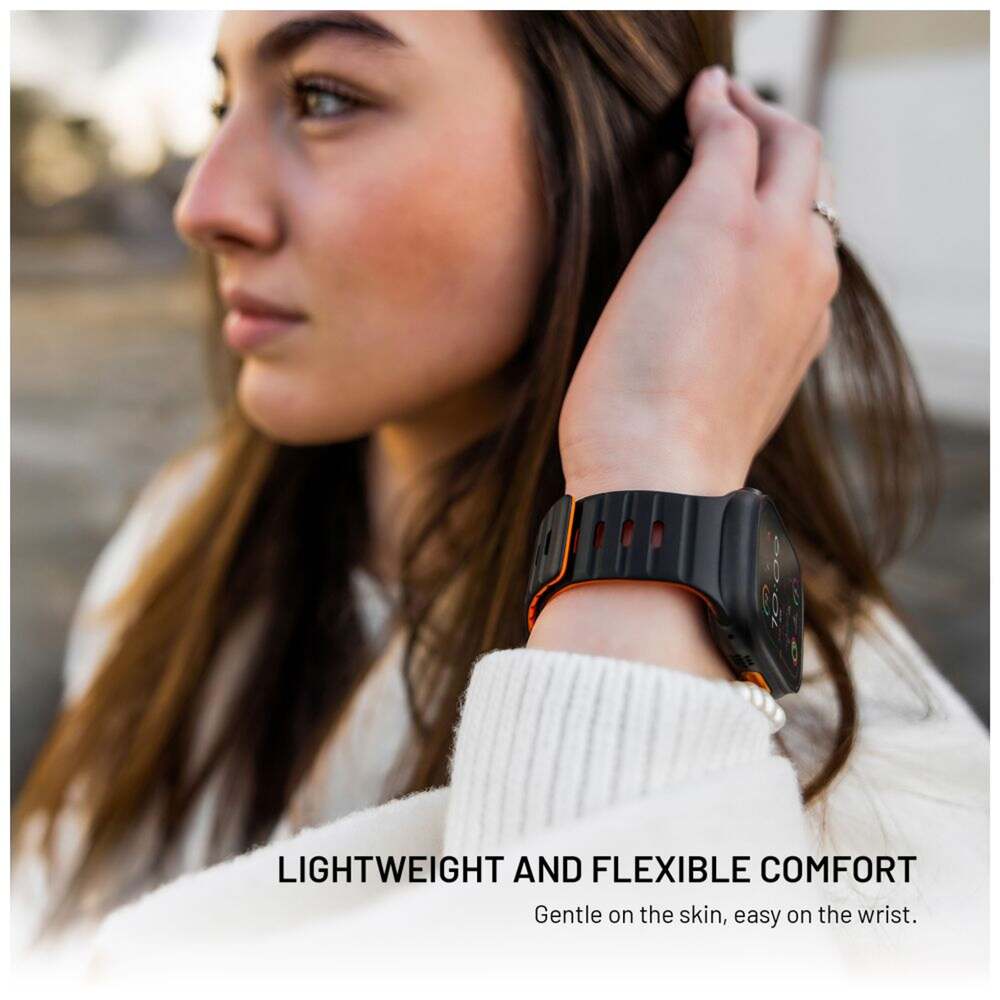 FIXED Silicone Magnetic Strap pre Apple Watch 42/44/45/49mm, čierny