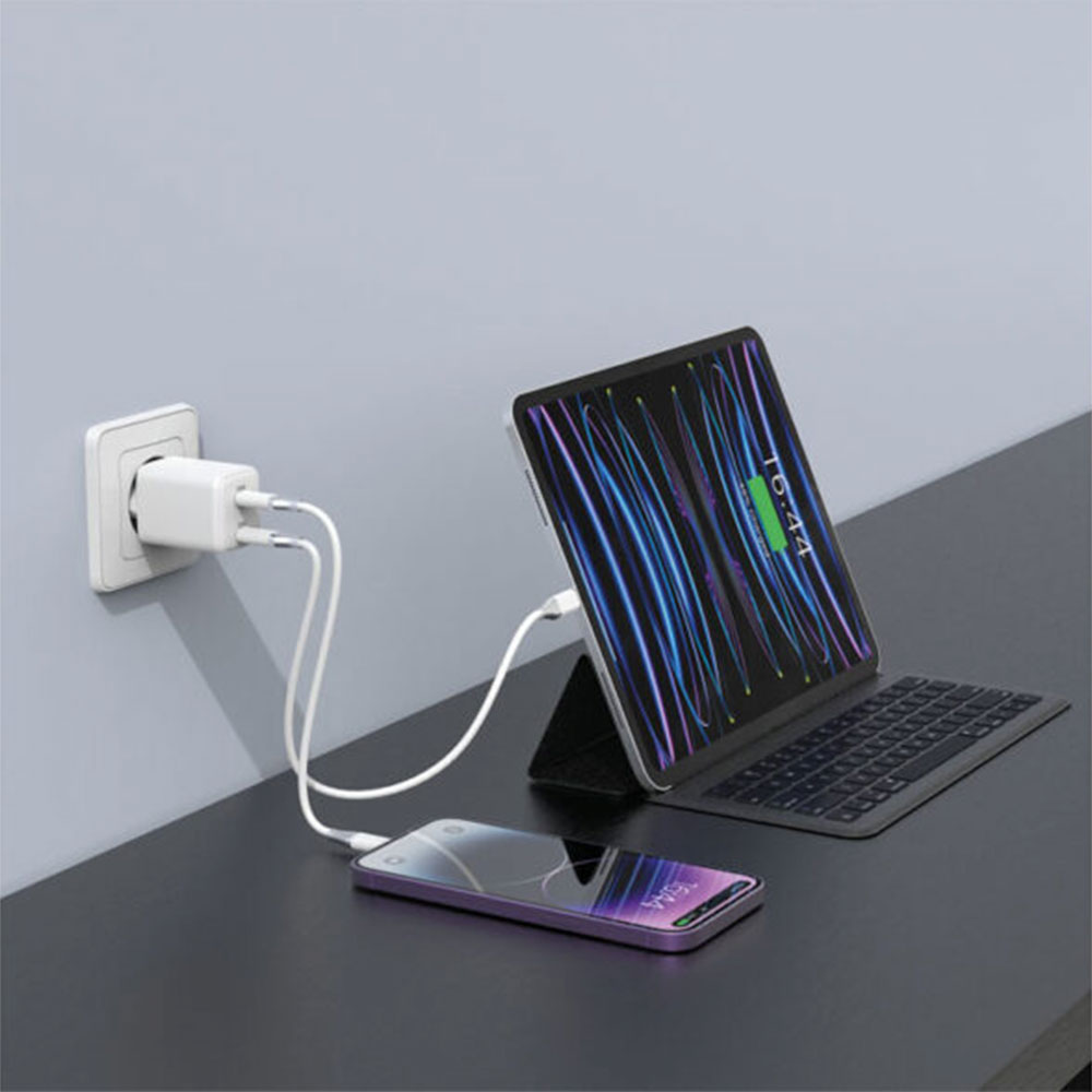 LMP USB-C GaN Dual Power Adapter 35W - White