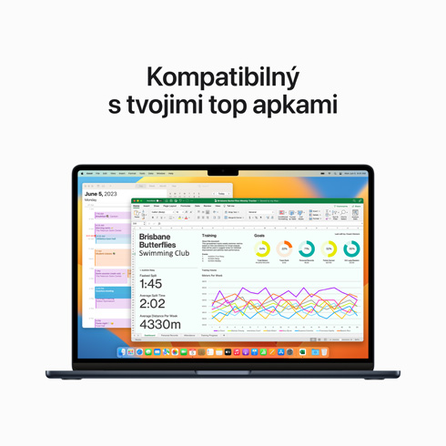 MacBook Air 15" Apple M2 8C CPU 10C GPU 8GB 256 GB polnočná SK *Použitý s DPH - Trieda B*