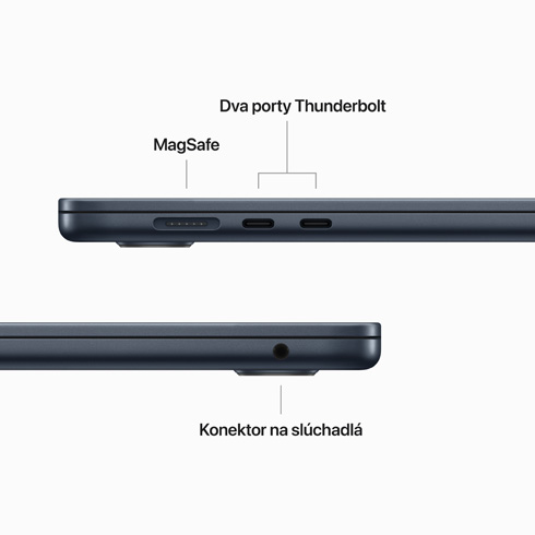 MacBook Air 15" Apple M2 8C CPU 10C GPU 8GB 256 GB polnočná SK *Použitý s DPH - Trieda B*