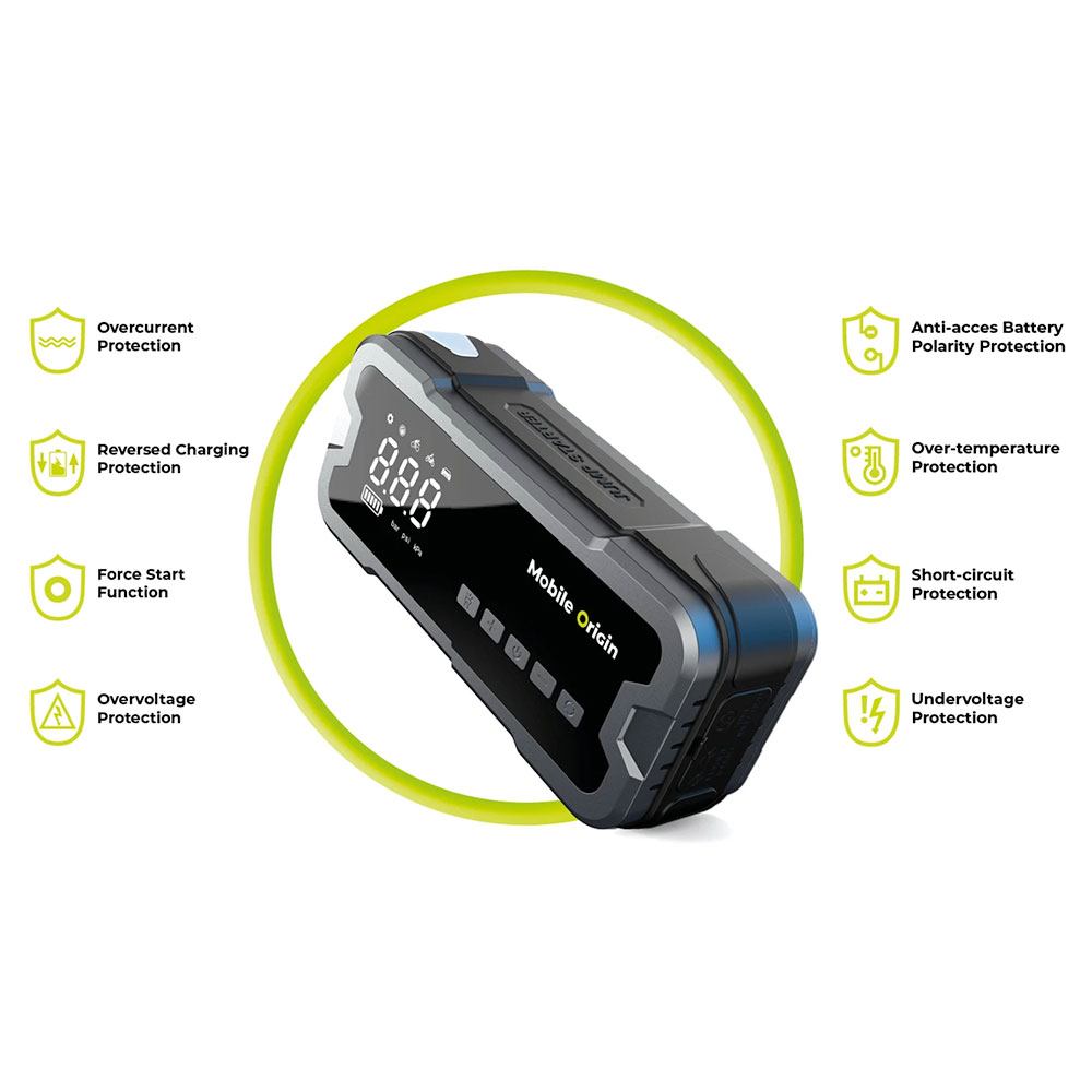 Mobile Origin Powerbank JumpStarter and Air Compressor CA01 - Black