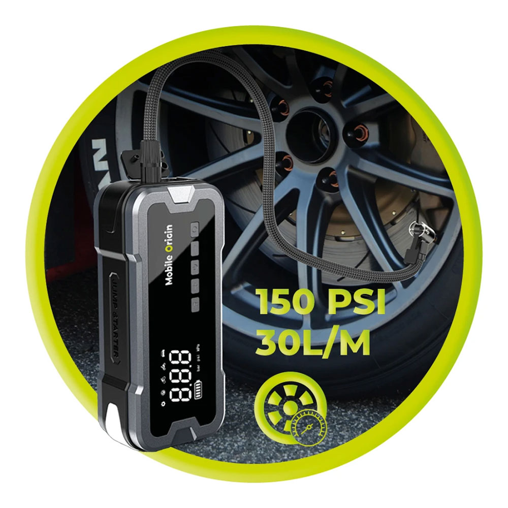 Mobile Origin Powerbank JumpStarter and Air Compressor CA01 - Black