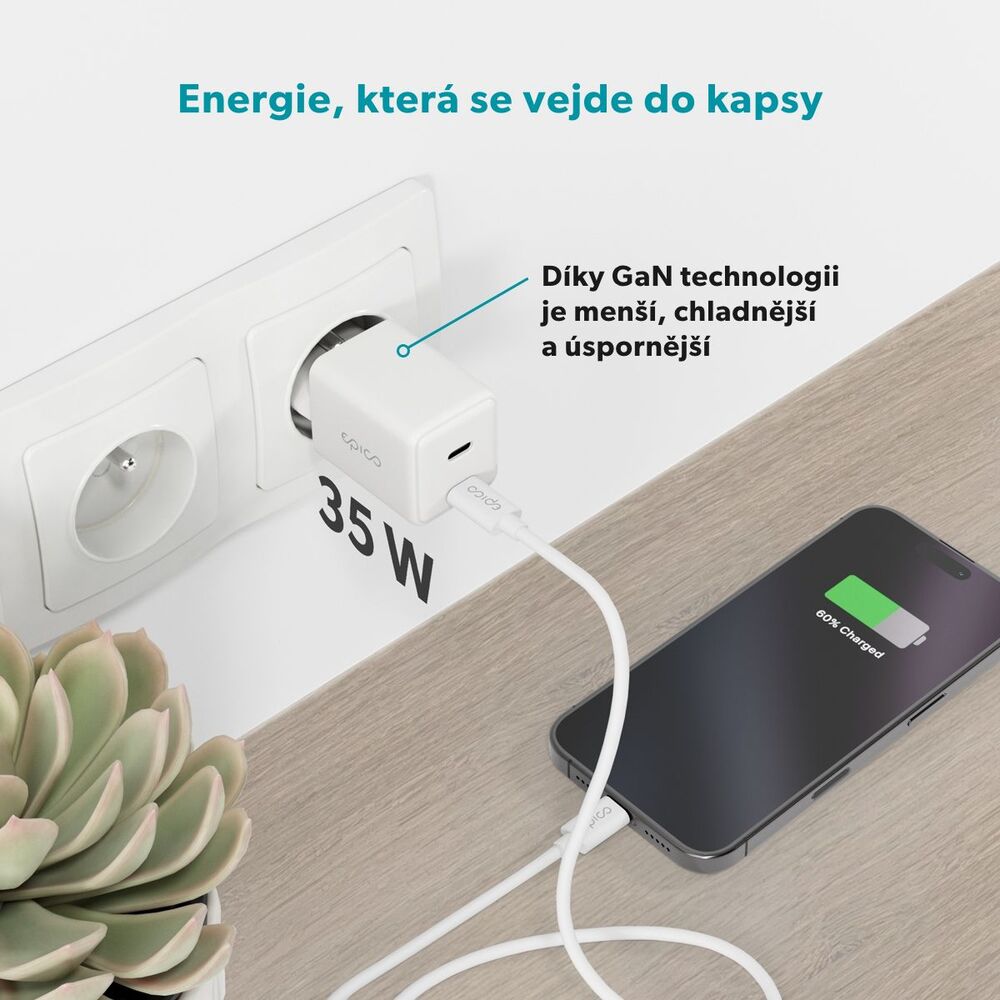 iStores by Epico Ultraboost GaN 35W síťový adaptér EA35 - bílá
