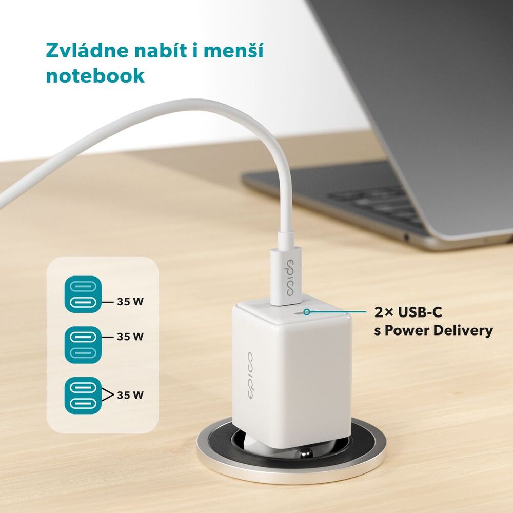 iStores by Epico Ultraboost GaN 35W síťový adaptér EA35 - bílá
