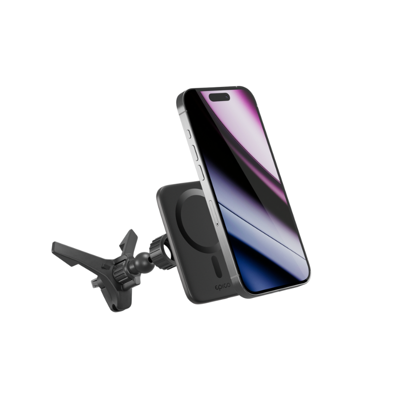 iStores by Epico Qi2 Mag+ Ultrathin Car Charger Wireless Charging 15W - černá