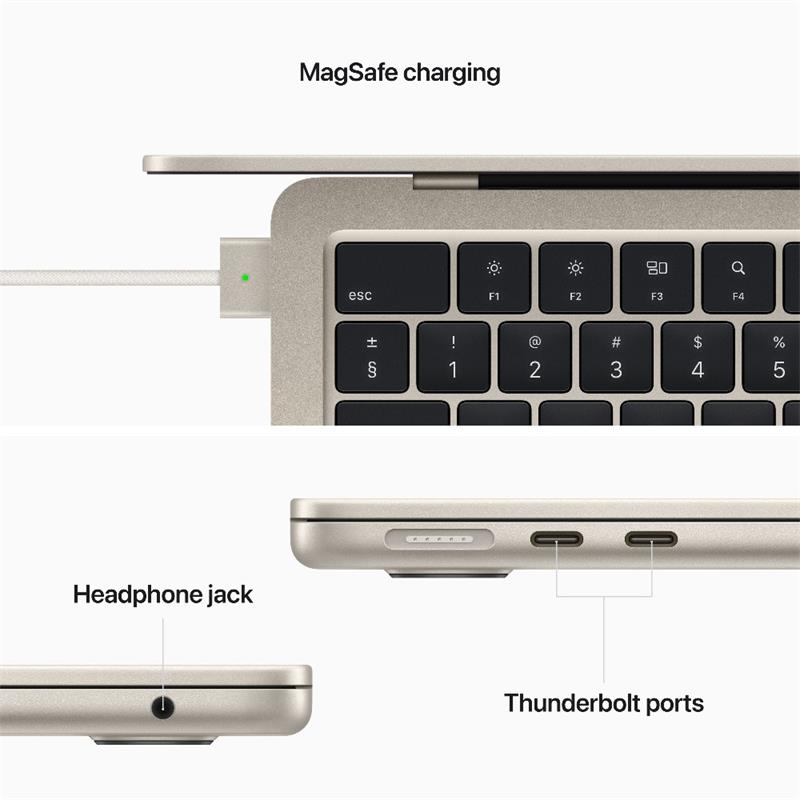 MacBook Air 13" Apple M2 8core CPU 8core GPU 16GB 256GB Hvězdně Bílý CZ *Rozbaleno*