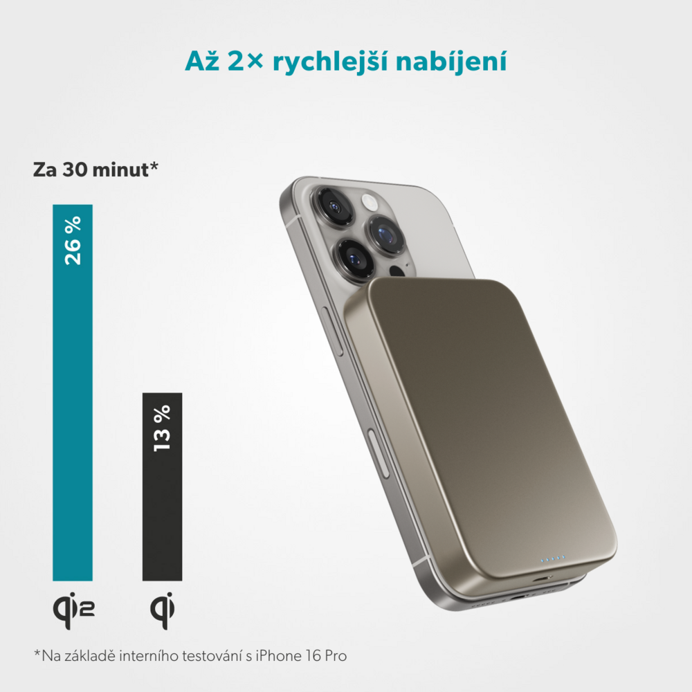 Epico UltraPack Qi2 10000mAh Mag+ bezdrôtová powerbanka EM71b - titanová